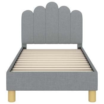 Kinderbettgestell mit Kopfteil Hellgrau 70 x 140 cm Stoff