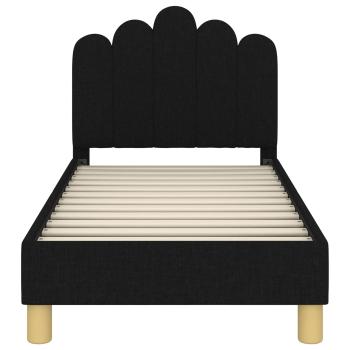 Kinderbettgestell mit Kopfteil Schwarz 70 x 140 cm Stoff