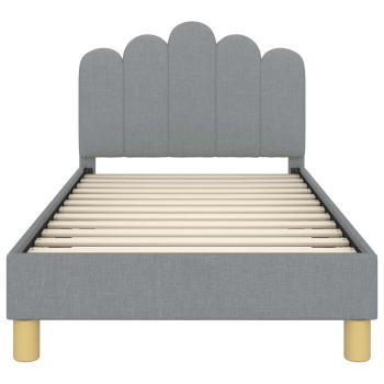 Kinderbettgestell mit Kopfteil Hellgrau 80 x 160 cm Stoff