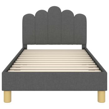 Kinderbettgestell mit Kopfteil Dunkelgrau 80 x 160 cm Stoff