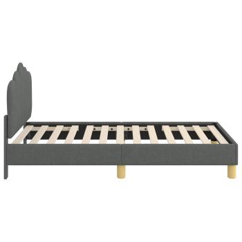 Kinderbettgestell mit Kopfteil Dunkelgrau 80 x 160 cm Stoff