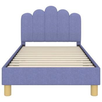 Kinderbettgestell mit Kopfteil Jeans blau 80 x 160 cm Stoff