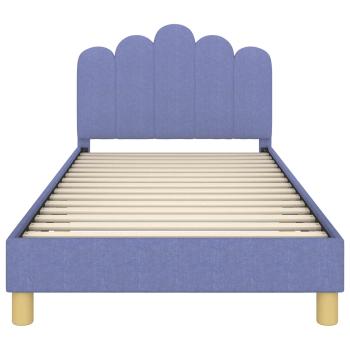 Kinderbettgestell mit Kopfteil Jeans blau 80 x 200 cm Stoff