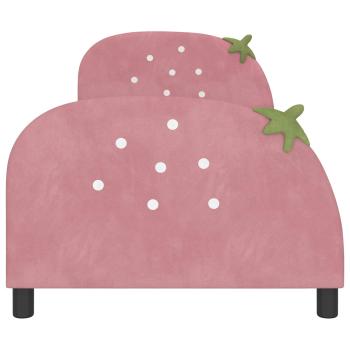 Kinderbettgestell mit Kopfteil Rosa 80 x 200 cm Samt