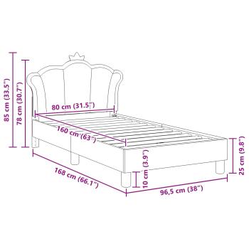 Kinderbettgestell mit Kopfteil mit Kopfteil Rosa 80 x 160 cm PU