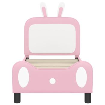 Kinderbettgestell mit Kopfteil Rosa 70 x 140 cm PU