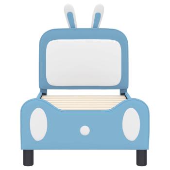 Kinderbettgestell mit Kopfteil mit Kopfteil Blau 70 x 140 cm PU