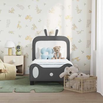 Kinderbettgestell mit Kopfteil Hellgrau 70 x 140 cm PU