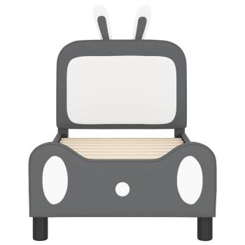 Kinderbettgestell mit Kopfteil Hellgrau 70 x 140 cm PU