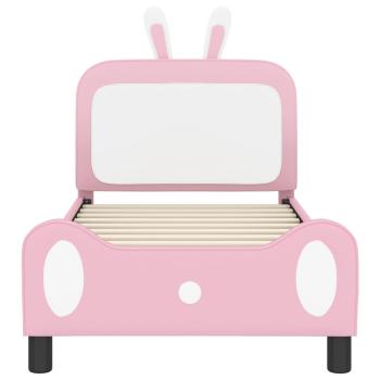 Kinderbettgestell mit Kopfteil mit Kopfteil Rosa 80 x 160 cm PU