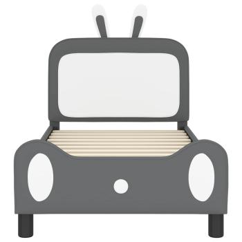 Kinderbettgestell mit Kopfteil Hellgrau 80 x 160 cm PU