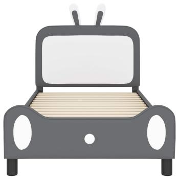 Kinderbettgestell mit Kopfteil Hellgrau 80 x 200 cm PU