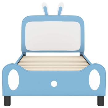 Kinderbettgestell mit Kopfteil mit Kopfteil Blau 90 x 200 cm PU