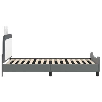 Kinderbettgestell mit Kopfteil Hellgrau 90 x 200 cm PU