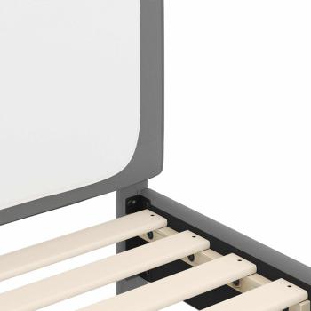 Kinderbettgestell mit Kopfteil Hellgrau 90 x 200 cm PU