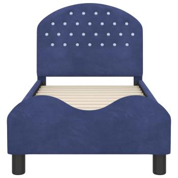 Kinderbettgestell mit Kopfteil Polizeiblau 70 x 140 cm Samt