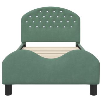 ARDEBO.de - Kinderbettgestell mit Kopfteil Meergrün 80 x 160 cm Samt