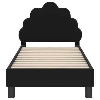 Kinderbettgestell mit Kopfteil Schwarz 70 x 140 cm Samt