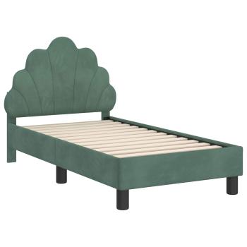 Kinderbettgestell mit Kopfteil Meergrün 70 x 140 cm Samt