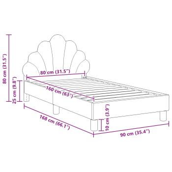 Kinderbettgestell mit Kopfteil Polizeiblau 80 x 160 cm Samt
