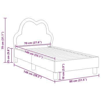 Kinderbettgestell mit Kopfteil mit Kopfteil Blau 70 x 140 cm PU