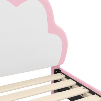 Kinderbettgestell mit Kopfteil mit Kopfteil Rosa 80 x 160 cm PU