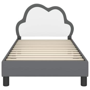 Kinderbettgestell mit Kopfteil Hellgrau 80 x 160 cm PU