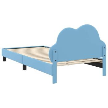 Kinderbettgestell mit Kopfteil mit Kopfteil Blau 80 x 200 cm PU