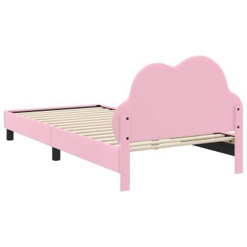 Kinderbettgestell mit Kopfteil mit Kopfteil Rosa 90 x 190 cm PU