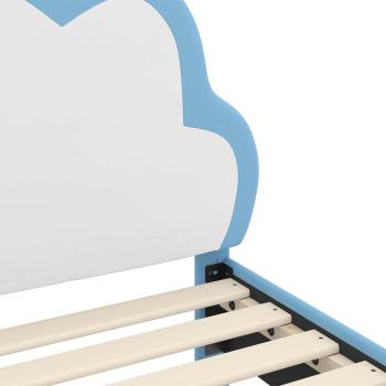 Kinderbettgestell mit Kopfteil mit Kopfteil Blau 90 x 190 cm PU