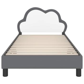 Kinderbettgestell mit Kopfteil Hellgrau 90 x 200 cm PU