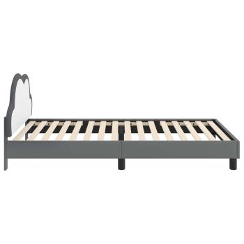 Kinderbettgestell mit Kopfteil Hellgrau 90 x 200 cm PU