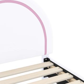 Kinderbettgestell mit Kopfteil mit Kopfteil Weiß 70 x 140 cm PU