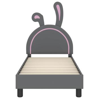 Kinderbettgestell mit Kopfteil Hellgrau 70 x 140 cm PU