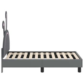 Kinderbettgestell mit Kopfteil Hellgrau 70 x 140 cm PU