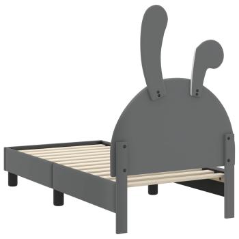 Kinderbettgestell mit Kopfteil Hellgrau 70 x 140 cm PU