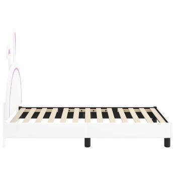 Kinderbettgestell mit Kopfteil mit Kopfteil Weiß 80 x 160 cm PU