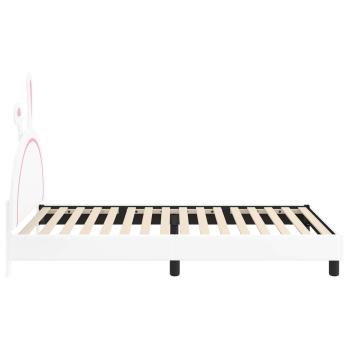 Kinderbettgestell mit Kopfteil mit Kopfteil Weiß 90 x 190 cm PU