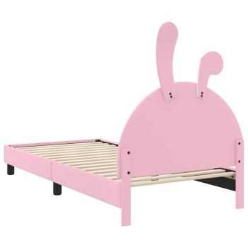 Kinderbettgestell mit Kopfteil mit Kopfteil Rosa 90 x 190 cm PU