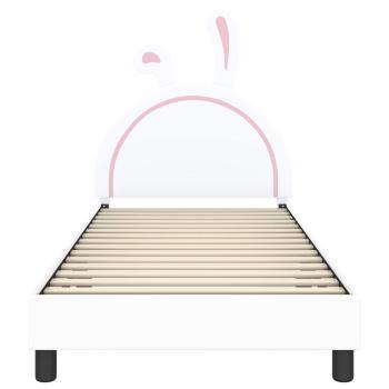 Kinderbettgestell mit Kopfteil mit Kopfteil Weiß 90 x 200 cm PU