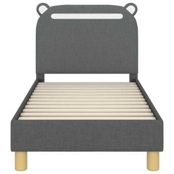 Kinderbettgestell mit Kopfteil Dunkelgrau 70 x 140 cm Stoff