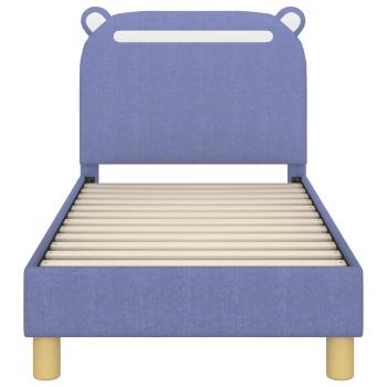 Kinderbettgestell mit Kopfteil Jeans blau 70 x 140 cm Stoff