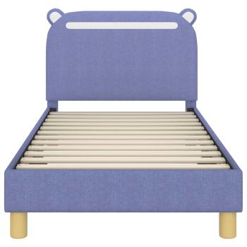 Kinderbettgestell mit Kopfteil Jeans blau 80 x 160 cm Stoff