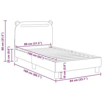 Kinderbettgestell mit Kopfteil Jeans blau 80 x 160 cm Stoff