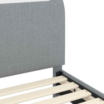 Kinderbettgestell mit Kopfteil Hellgrau 80 x 200 cm Stoff