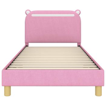 Kinderbettgestell mit Kopfteil Rosa 80 x 200 cm Stoff