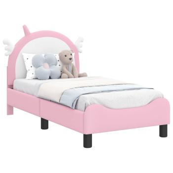 ARDEBO.de - Kinderbettgestell mit Kopfteil mit Kopfteil Rosa 70 x 140 cm PU
