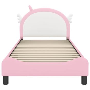 Kinderbettgestell mit Kopfteil Rosa 80 x 200 cm PU
