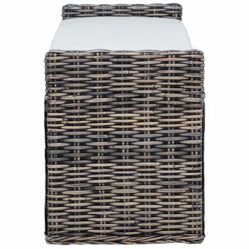 Sitzbank mit Stauraum Schwarz gewaschen 110 x 40 x 50 cm Rattan
