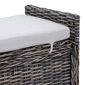 Sitzbank mit Stauraum Schwarz gewaschen 110 x 40 x 50 cm Rattan